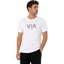 Tommy Life Erkek Beyaz Bisiklet Yaka Tshirt