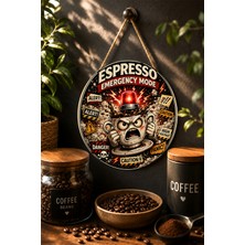 Mayeka Life Happens Coffee Helps Retro Kahve Temalı Mdf Yuvarlak Duvar Panosu