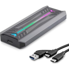 Skygo SSD Kutu Type-C 3.1 + Usb3.0 Nvme M2 Chıp RTL9210 Siyah HDX1775