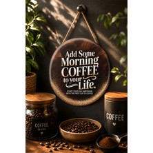 Mayeka Coffee Made Me Do It Retro Kadın Mdf Yuvarlak Kahve Dekoru