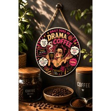 Mayeka Wake Up & Smell The Coffee Retro Mdf Yuvarlak Kahve Duvar Dekoru
