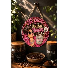 Mayeka Caffeine Command Chaos Coordinator Retro Mdf Yuvarlak Duvar Dekoru Kahve