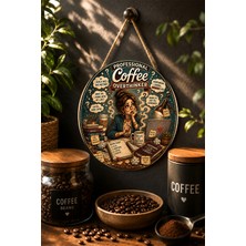 Mayeka Professional Coffee Overthinker Retro Ofis Kahve Temalı Mdf Duvar Dekoru