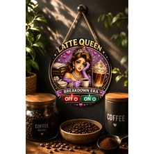 Mayeka Latte Queen Breakdown Era Taçlı Prenses Yuvarlak Mdf Tablo Kahve