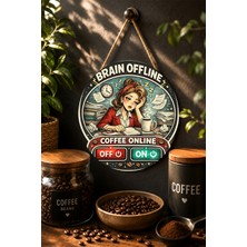 Mayeka Brain Offline Coffee Online Çalışan Kadın Yuvarlak Mdf Tablo Kahve