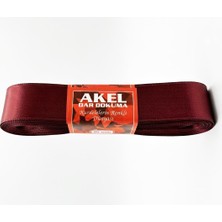 Akel Dar Dokuma Bordo Saten Kurdele - 3 Cm. x 10 Metre - 1 Adet