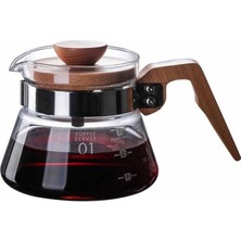 Jet's Home Kahve Sürahisi Borasilikat Cam Ahşap Saplı 600 ml