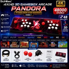 ScHitec 4KHD 3D Gamebox Arcade 48 Emülatörlü Oyun Konsolu Pandora Atari Makinası 48000 Oyunlu TV Baglanan HABL1