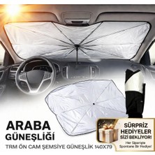 iHome Araç İçi Güneşlik Şemsiye Siyah Modeli Yurt Dışından Uyumlu Gümüş Bant Özellikli