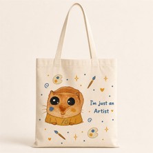 Sad Hamster Meslek Ressam Baskılı Bez Çanta
