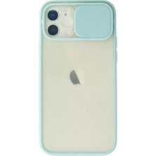 Sh Newface Apple Iphone 12 Kılıf Palm Buzlu Kamera Sürgülü Silikon - Turkuaz Najmaddin