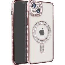 Sh Newface Apple Iphone 15 Kılıf Joke Simli Magneticsafe Kılıf - Pembe Najmaddin