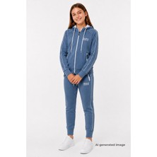 Pina Kids Kız Çocuk Scuba Unlimited Çift Şeritli Kapüşonlu Reglan Kol Dalgıç Kumaş Eşofman Takımı ESF7023