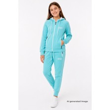 Pina Kids Kız Çocuk Scuba Unlimited Çift Şeritli Kapüşonlu Reglan Kol Dalgıç Kumaş Eşofman Takımı ESF7023