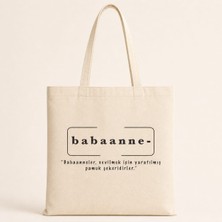 Babaanne Baskılı Bez Çanta