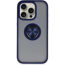 Sh Newface Apple Iphone 16 Pro Max Kılıf Montreal Yüzüklü Silikon Kapak - Lacivert Najmaddin