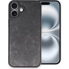 Sh Newface Apple Iphone 16 Plus Kılıf Aras Deri Kapak - Siyah Najmaddin
