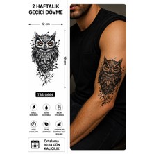 Tattoo Gerçekçi Baykuş  Model Geçici Kol Bacak Geçici Sticker Yapıştırma Dövme
