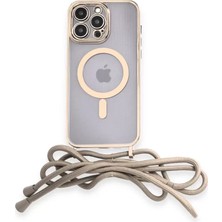 Sh Newface Apple Iphone 13 Pro Kılıf Divo Lazer Askılı Magsafe Kapak - Gold Najmaddin