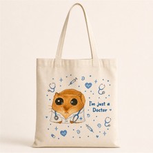 Sad Üzgün Hamster - Doktor Baskılı Bez Çanta