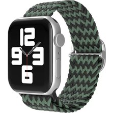 Sh Newface Apple Watch 38MM Star Kordon - Zigzag Yeşil-Siyah Najmaddin