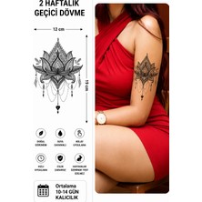 Tattoo Gerçekçi Mandala ve Lotus  Model Geçici Kol Bacak Geçici Sticker Yapıştırma Dövme