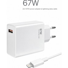 Neffo Lightining 67 Watt Turbo Hızlı Şarj Aleti Adaptör+Kablo(Set) 67W (Watt)