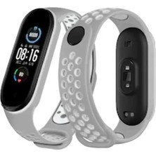 Sh Newface Xiaomi Mi Band 4 Spor Delikli Kordon - Gri-Beyaz Najmaddin