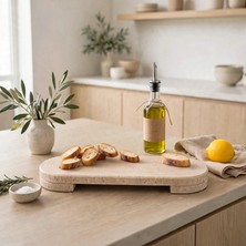 Deconore Doğal Mermer Sunum Standı – El Yapımı Şık Servis ve Dekor