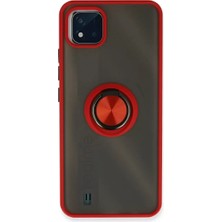 Sh Newface Realme C11 2021 Kılıf Montreal Yüzüklü Silikon Kapak - Kırmızı Najmaddin