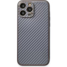 Sh Newface Apple Iphone 13 Pro Max Kılıf Coco Karbon Silikon - Gri Najmaddin