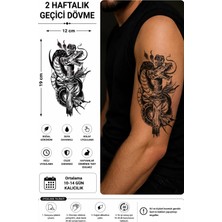 Tattoo Gerçekçi Katana ve Yılan Model Geçici Kol Bacak Geçici Sticker Yapıştırma Dövme
