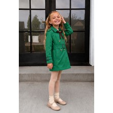 Hc Kids Wear Yaka Aksesuarlı Kız Çocuk Trençkot