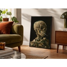 Lia Gallery Skull With A Burning Cigarette - Vincent Van Gogh - Çerçeveli Tablo