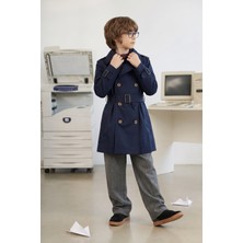 HC Kids Wear Erkek Çocuk Klasik Mevsimlik Trençkot - Lacivert