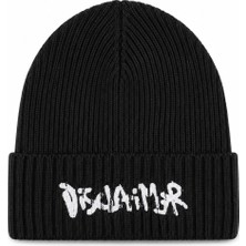 Basics & More Unisex Örme Bere Erkek Kadın Kışlık Katlamalı Ribanalı Siyah Bere