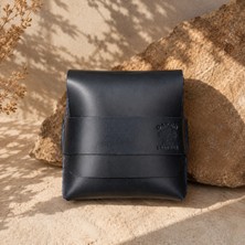 Oakco Leather Hakiki Deri Lacivert Minimal Cüzdan
