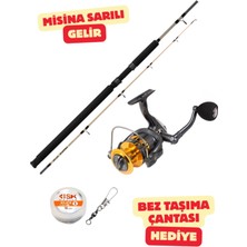 Balık Av Dünyası Deniz Tekne Balıkçılığı Kamış Makine Set 6000 Makina / 150 cm Kamış