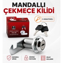 Badem10 Mandallı Çekmece Kilidi 2 Anahtarlı Metal Mobilya Dolap Pano Kilidi
