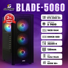 GamingGenTR BLADE-5060 / AMD Ryzen 5 7600 Tray / Asus Dual GeForce RTX 5060 8GB / 16GB Ram / 500GB SSD OEM Paket