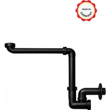 Dallmer Yer Kazandıran Siyah Lavabo Sifonu 137 - Lavabo Dolabında ve Çekmecesinde, Lavabo Altında Duvara Bitişik Montajlı Koku Önleyici S Sistemi, Kolay Temizlenir Giderli, Ayarlanabilir Borulu