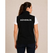 Arthur Nakış Işlemeli Kışlık Kadın 3 Cepli Düz Polar Özel Güvenlik Yeleği