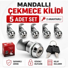 Badem10 5 ADET Mandallı Çekmece Kilidi 2 Anahtarlı Metal Mobilya Dolap Pano Kilidi