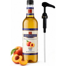 Simonelli Şeftali Aromalı Kahve Şurubu 700 ml - İçecek ve Kokteyl Şurubu (Pompa Dahil)