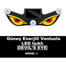 Ermer Güneş Enerjili Araba Neon Işığı Kablosuz Havalı Şeytan Gözü LED Ortam Işığı Vakumlu Devil's Eye