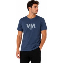 Tommy Life Erkek Mavi Bisiklet Yaka Tshirt 88498