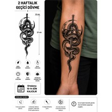 Tattoo Gerçekçi Yılan Kılıç ve Ay Model Geçici Kol Bacak Geçici Sticker Yapıştırma Dövme