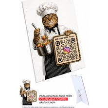 Woisco Restoranlara Özel Instagram Qr Kodlu Masa Standı, Instagram Qr Kodlu Masa Çerçevesi (4mm Kalın Karton) 14X19CM