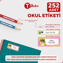 Bir Tasarım Fiyonk 252 Adet Kişiye Özel Okul Etiketi