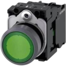 Siemens 3SB6166-0DB40-1BA0 - 22MM Led'li Buton Metal Yeşil 230V Ac